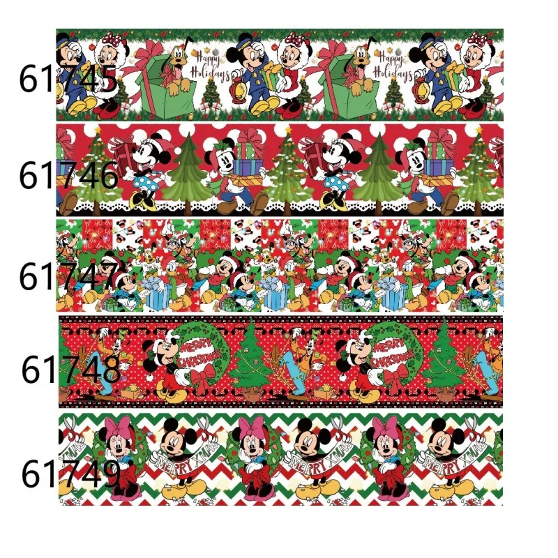 10Yards Disney Mickey Mouse Grosgrain Ribbon for Christmas Decoration Hairbows Sewing Accessories DIY Handmade Craft Materials