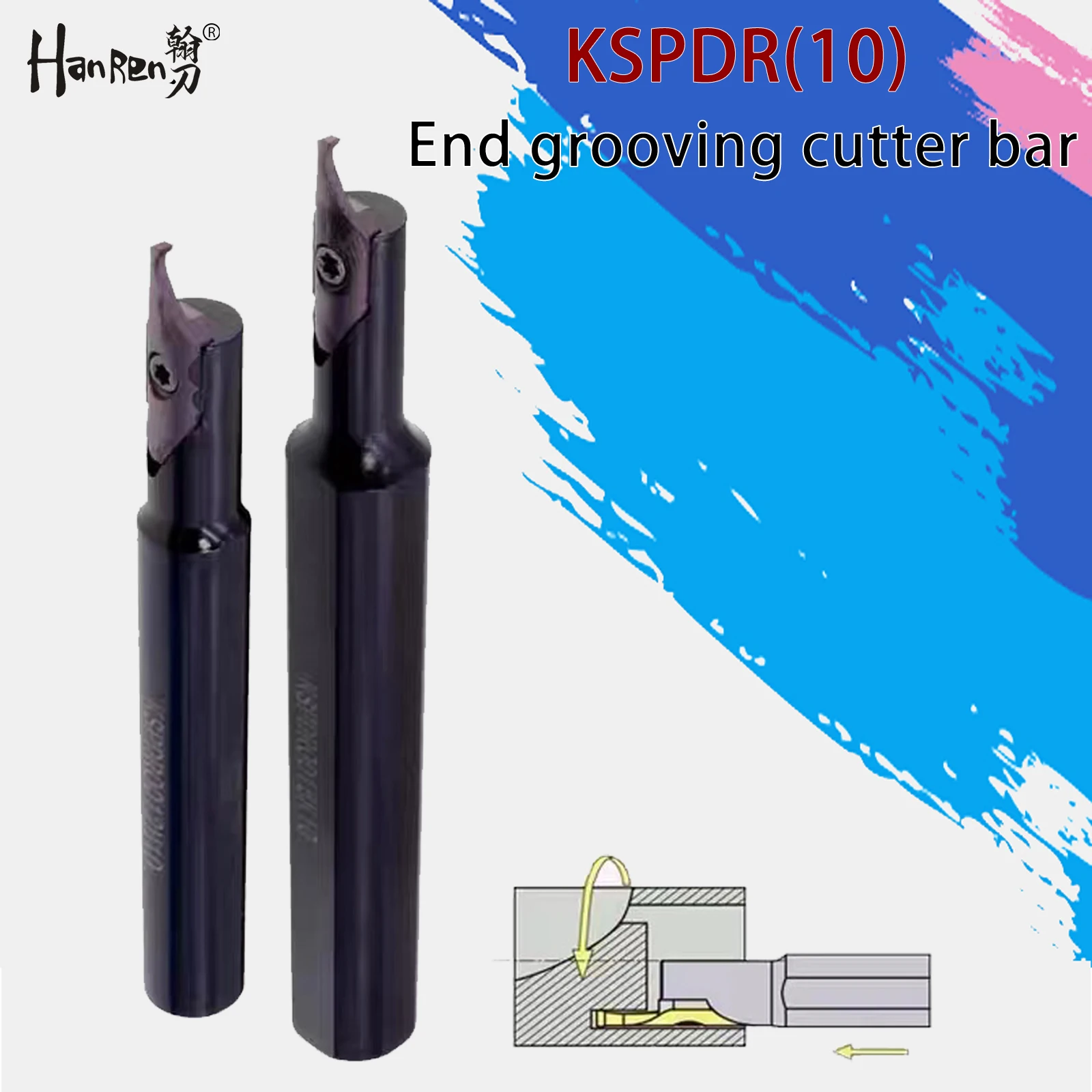 KSPDR Small Inner Hole End Face Grooving Cutter Bar SPDR200DM10 Large Cutting Depth Tungsten Steel Alloy Cutter For CNC Lathe