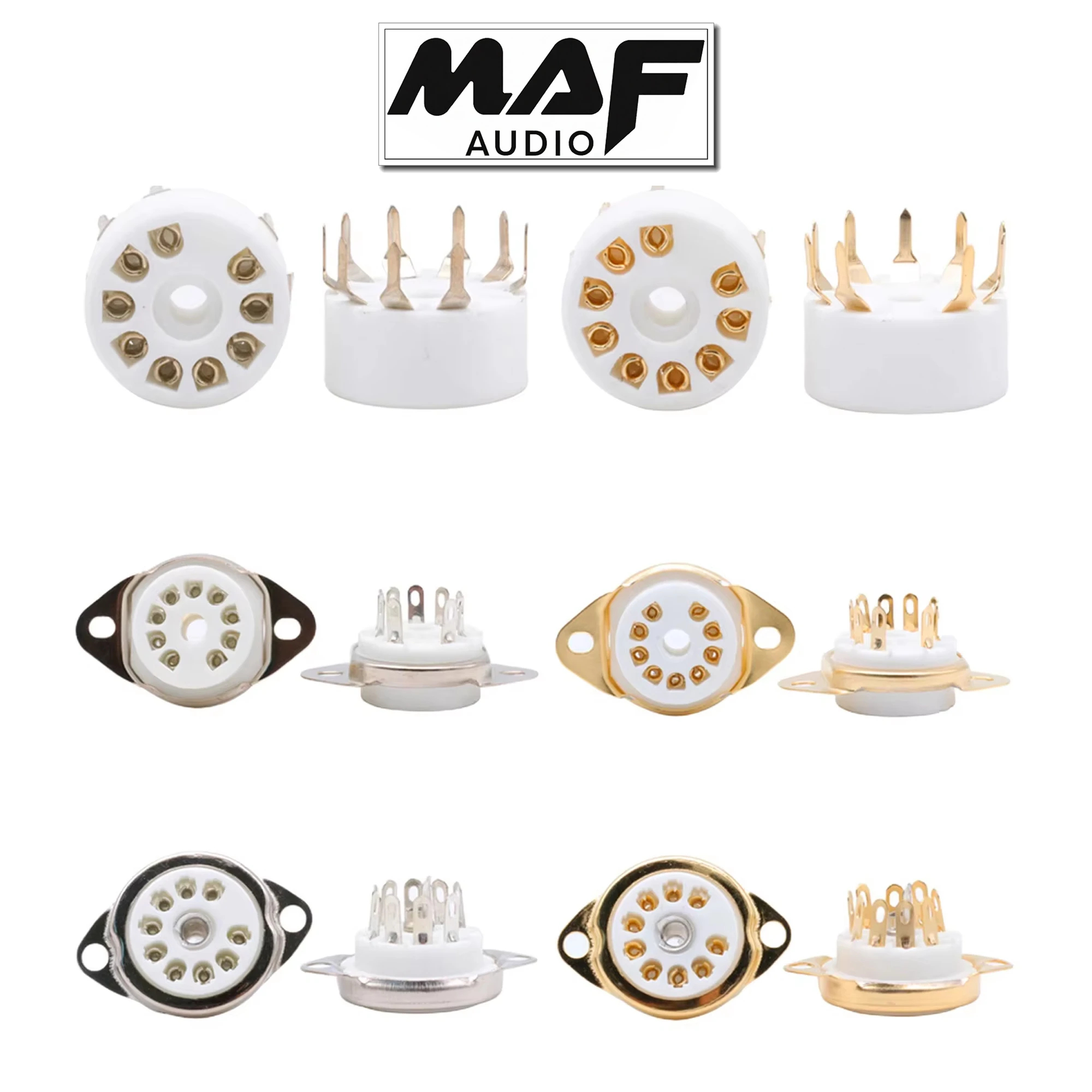 10pcs 9pin B9A Ceramic Tube Socket 12AX7 12AU7 EL84 12BH7 Valve Base ECC82 ECC83 6922 5670 ECC81 Vintage Amplifier DIY Kits