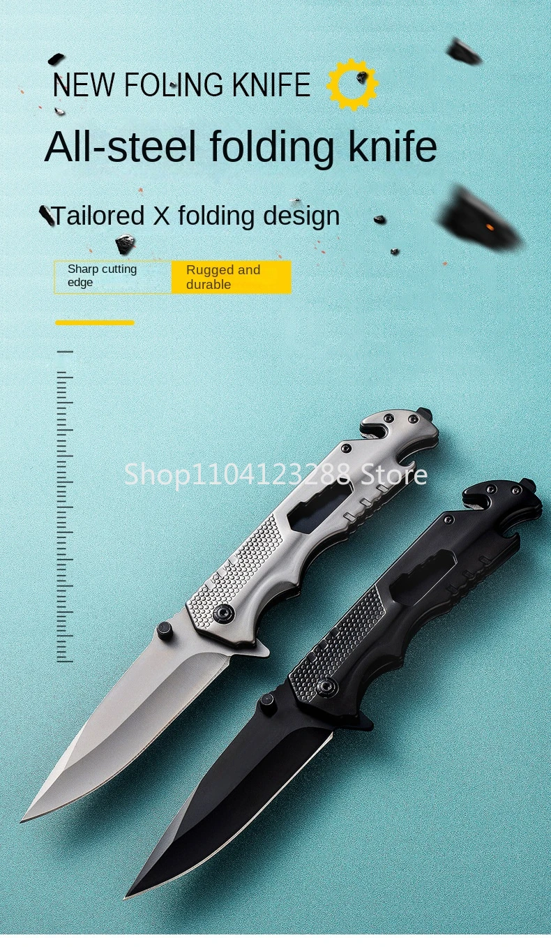 Pocket Knife 5cr13 Folding Knife Stainless Steel Handle High Hardness Outdoor Multifunctional Portable Cutting Tools