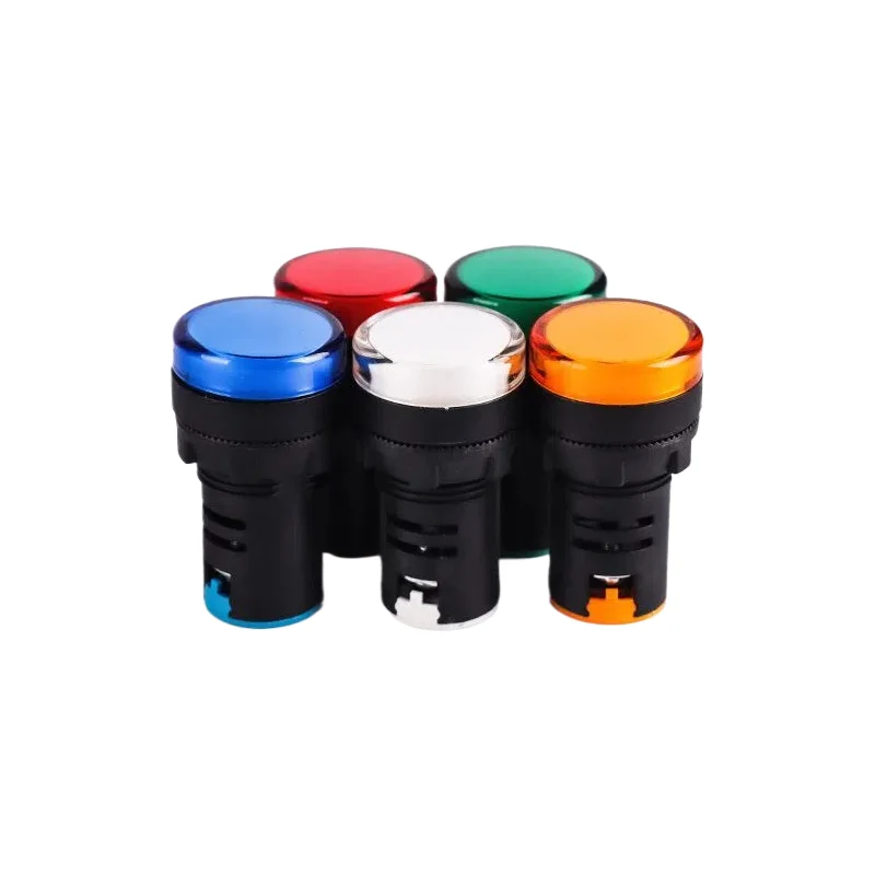 AD16-22DS 22mm LED Power Indicator Light Red/Green/Yellow/Blue/White, Universal 12V/24V/220V/380V Signal Lamp