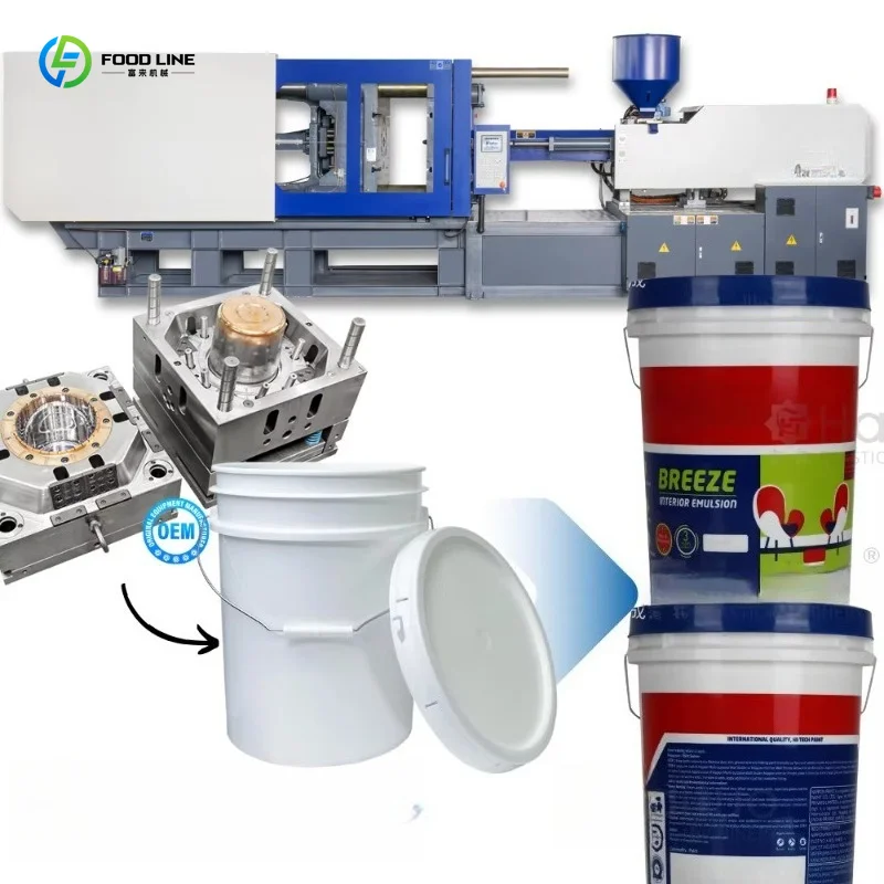 Customized Multifunctional Paint Barrel Injection Machine 1L 20L PP Processing With PLC Core Screw Support Custom Sample