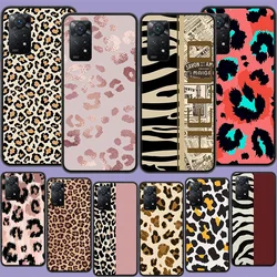 Leopard Print Pink Phone Case For Redmi Note 13 5G Plus 12C 12 10A 10C 10 9 8 9A 9C 9T 8A S2 K60 K70 Pro 7 7A 6 6A Xiaomi A2 Lit