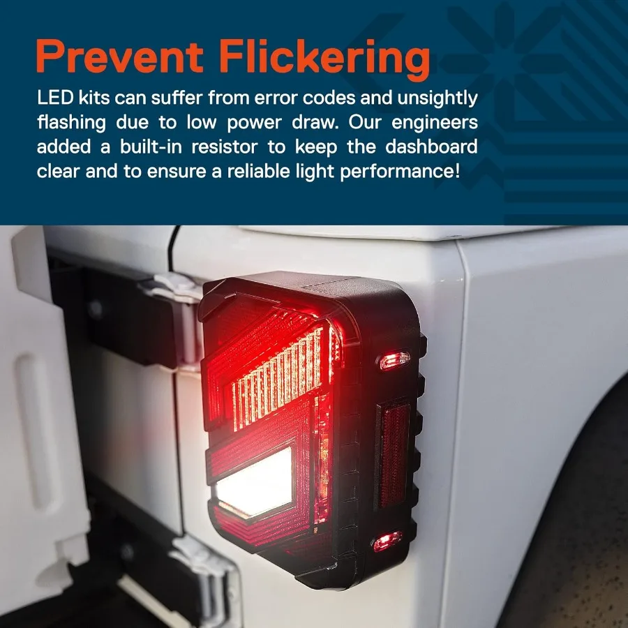 LED Tail Lights Compatible with 20072018 Jeep Wrangler JK JKU for OffRoad Use DOT Approved Smoked Lens Design TBT Turn Signal a