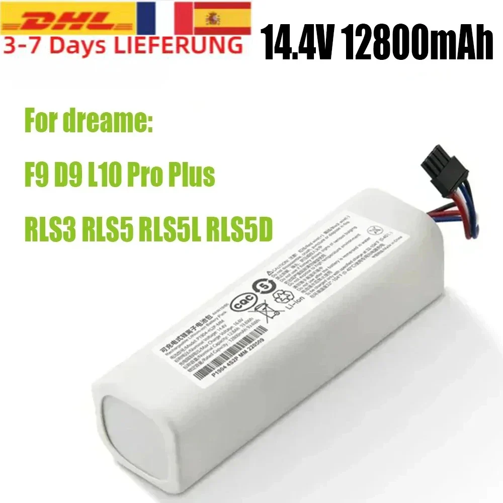 100% Original Battery for Dreame Robot Vacuum Mop Cleaner D9 F9 L10 L10 Pro 12800mAh Lithium-ion Battery Pack 4INR19/66-2