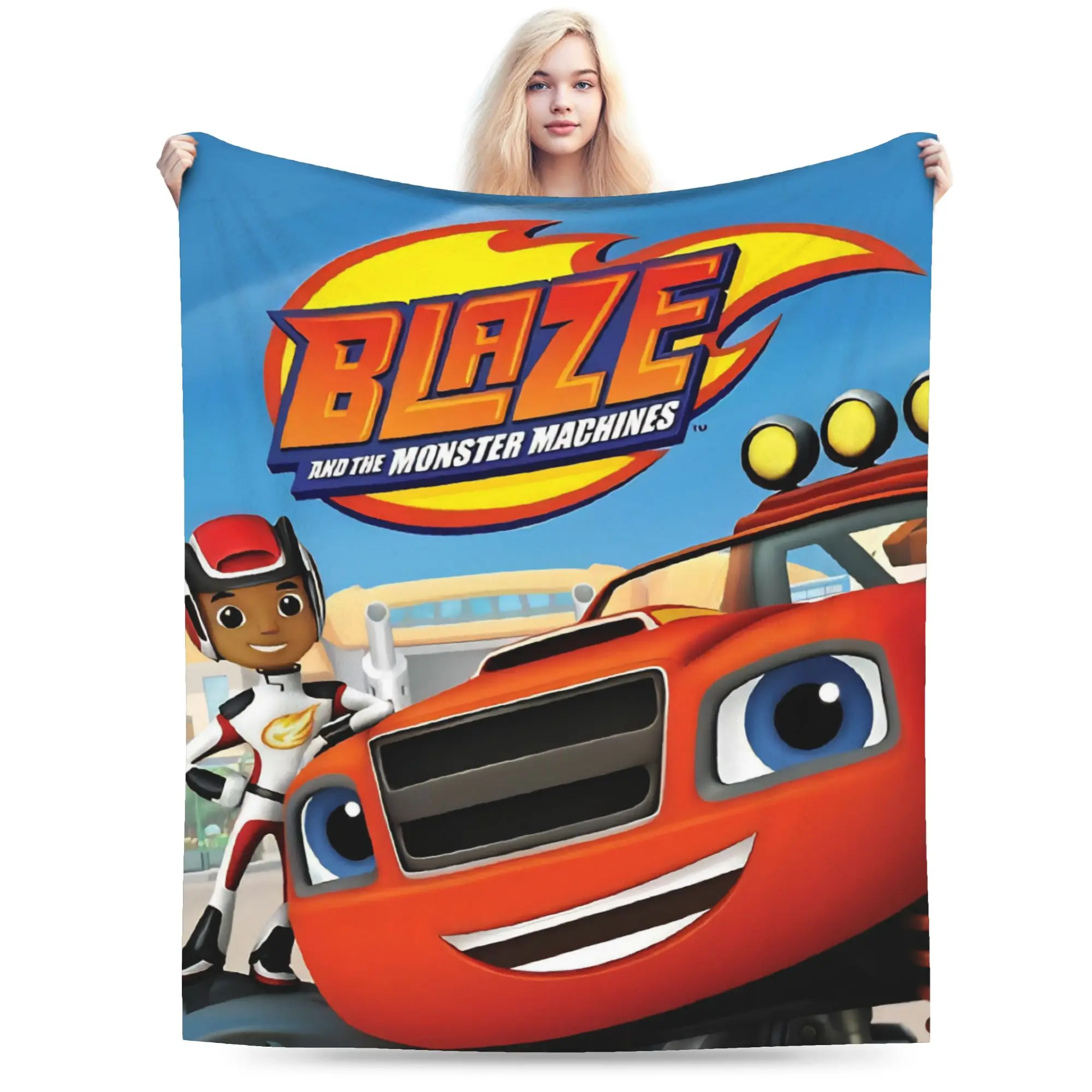 Super Soft Blaze and the Monster Machines Throw Blanket Premium Fleece Flannel Lightweight Bed Blanket Super Cozy Bedspread A