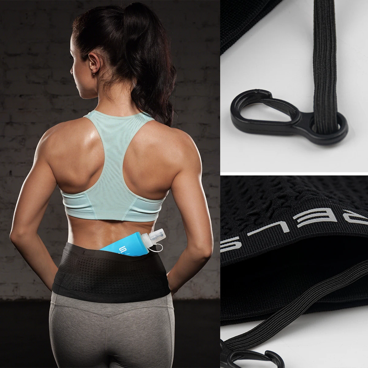 

WRELS Невидимая поясная сумка Легкая дышащая эластичная сумка для телефона для бега Складная поясная сумка для спортзала Портативная велосипедная сумка