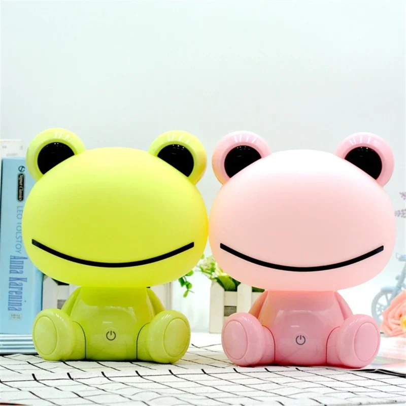 Modern Cute Animal Night Lights for Baby Children's Room Pink Green Frog Lamp Christmas Gift Bedroom Beside Deco USB Night Light