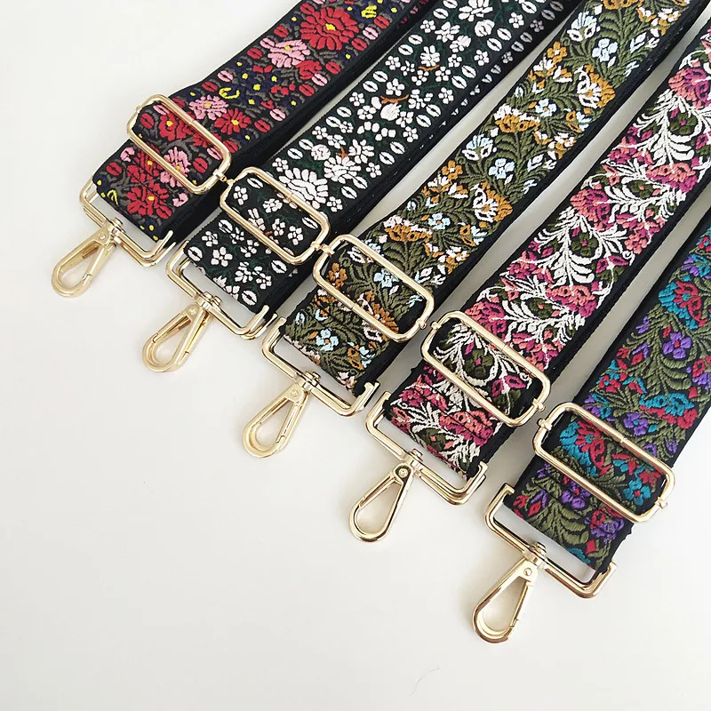 

Женские аксессуары для сумок, цветная вышивка, широкий ремень для сумки, косой ремень на одно плечо, широкополосный модный универсальный ремень для сумки