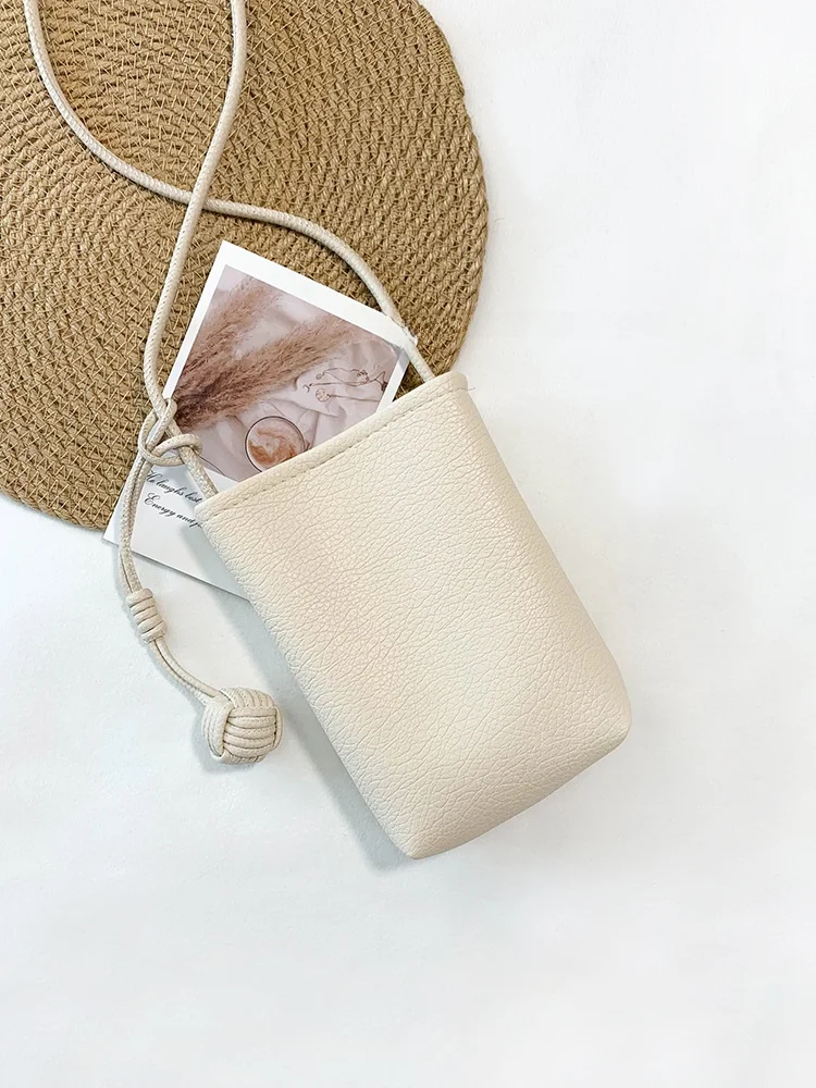 

Vertical Crossbody Bag for Women Mobile Phone Pouch Lightweight 2024 New aron Sle Bag with Belt Decoration PU Leather