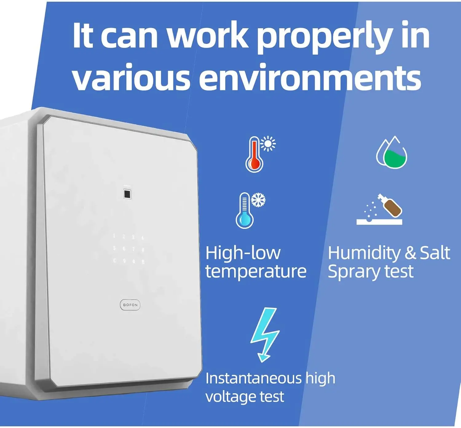 Fingerprint Password Safe Box with Key, Cabinets for Home Offcie,Lock Box,Security Box,Biometric safe,W-series 2.1Cubic feet BOF