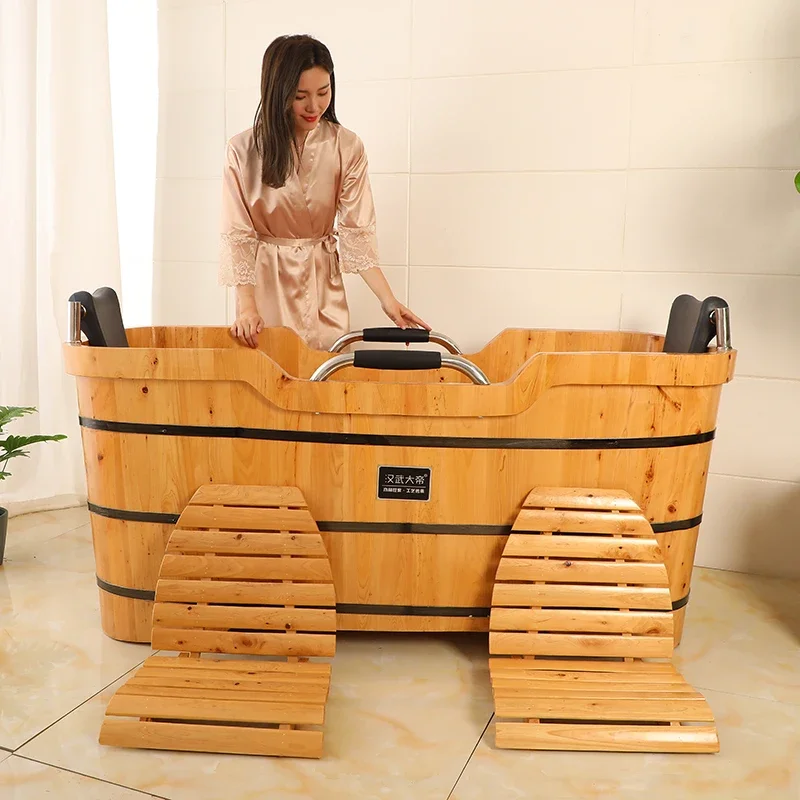 Adult Hot Water Bath Tub Wooden Foot Soaking Large Modern Portable Bath Tub Japanese Baldes Plegables Salon Furniture MQ50YP