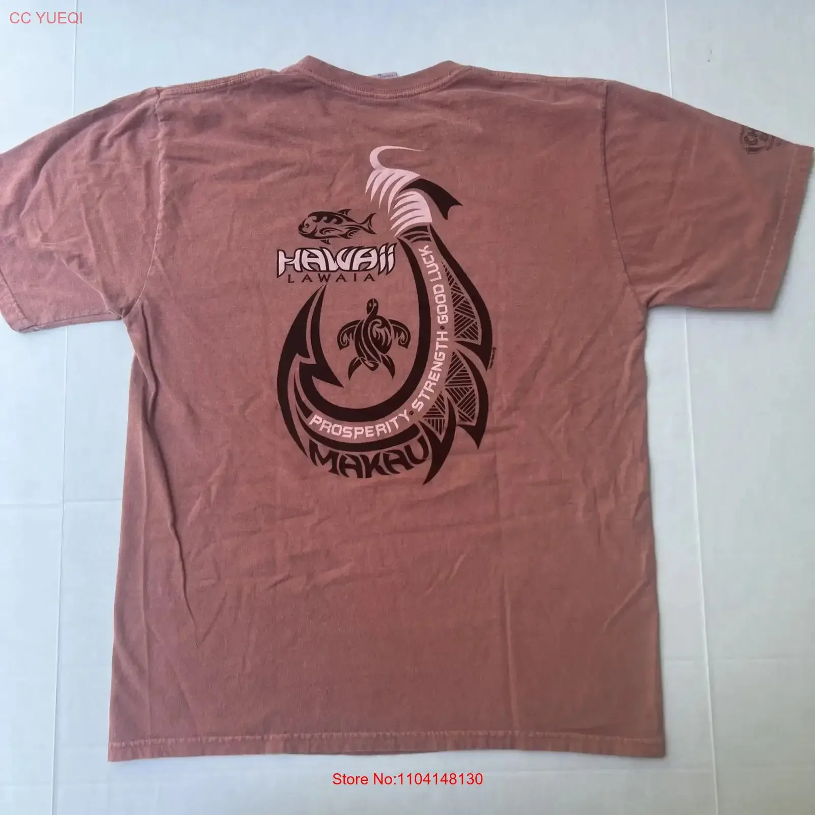 

Vintage OOP Crazy T Shirt Lawaia Makau Hawaii Medium Pink Hawaiian Islands vintage Washed Unisex designer clothes Versatile