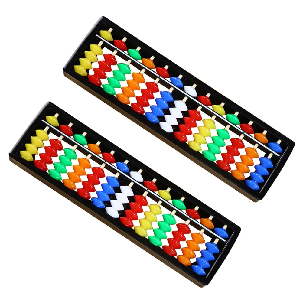 2 Pcs Math Counters Children's Abacus Toy Students Teaching Aids Colorful Fidget Outdoor Toys for Kids