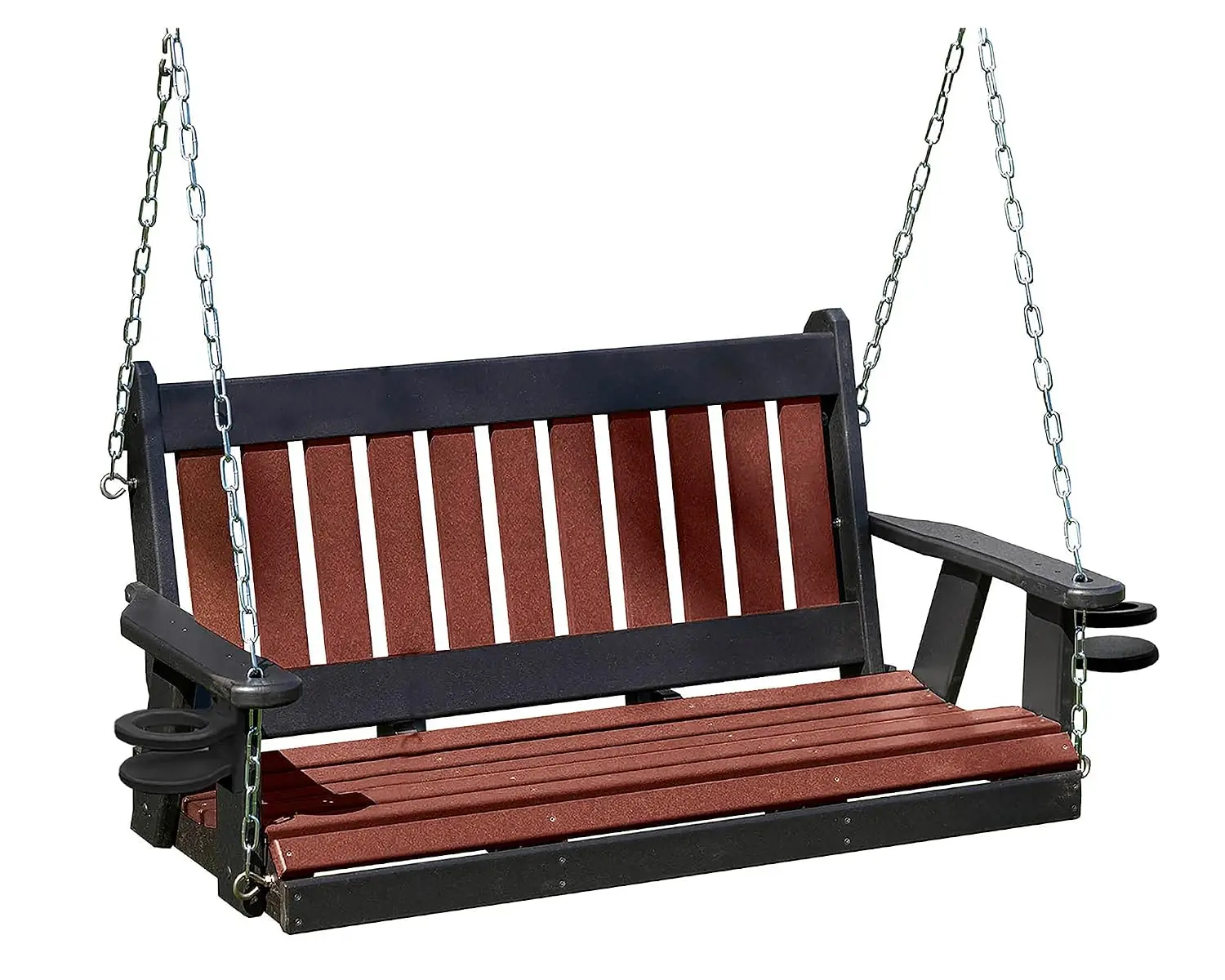 5FT HDPE Porch Swing With Cupholders & Stainless Steel Hardware, 1000 Lbs Capacity For Patio Outdoor Garden, Customized