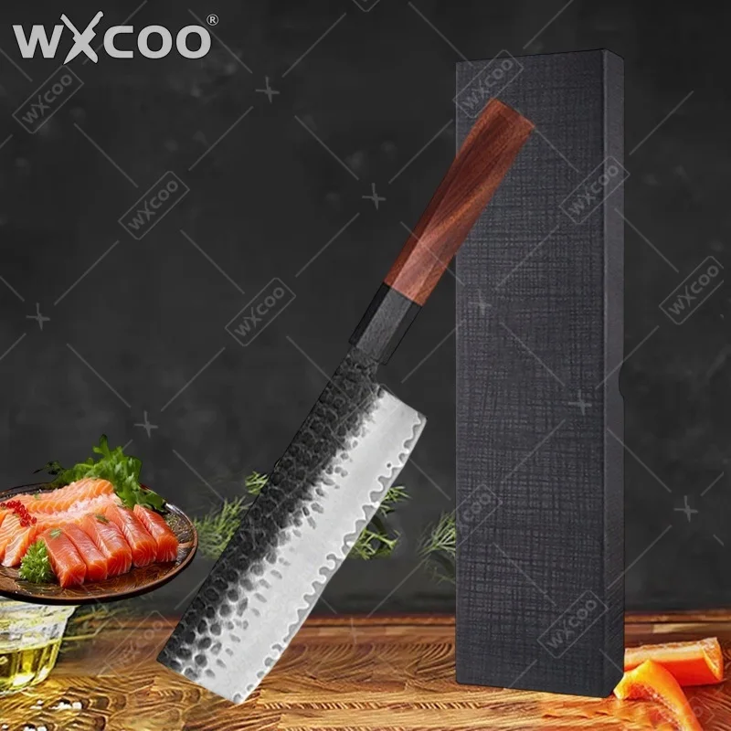 

Кухонный нож WXCOO из высокоуглеродистой стали, японский поварской нож для нарезки рыбы, филе, разделки мяса, обвалки и нарезки мяса