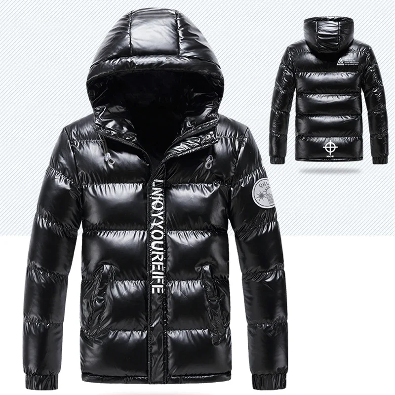 

Trendy Hoodie Thickened Windproof Warm Comfortable Down Jacket Cotton Jacket Winter Outdoor High Quality Bright Padded Jacket