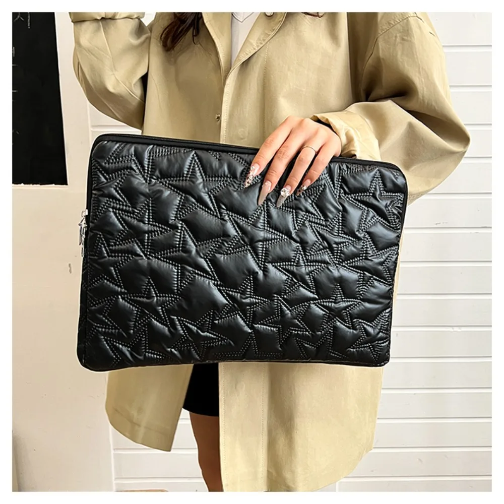 New Solid Color Laptop Case Star-Shaped Protective Laptop Sleeve Shockproof Pleats Design Tablet Protective Pouch School