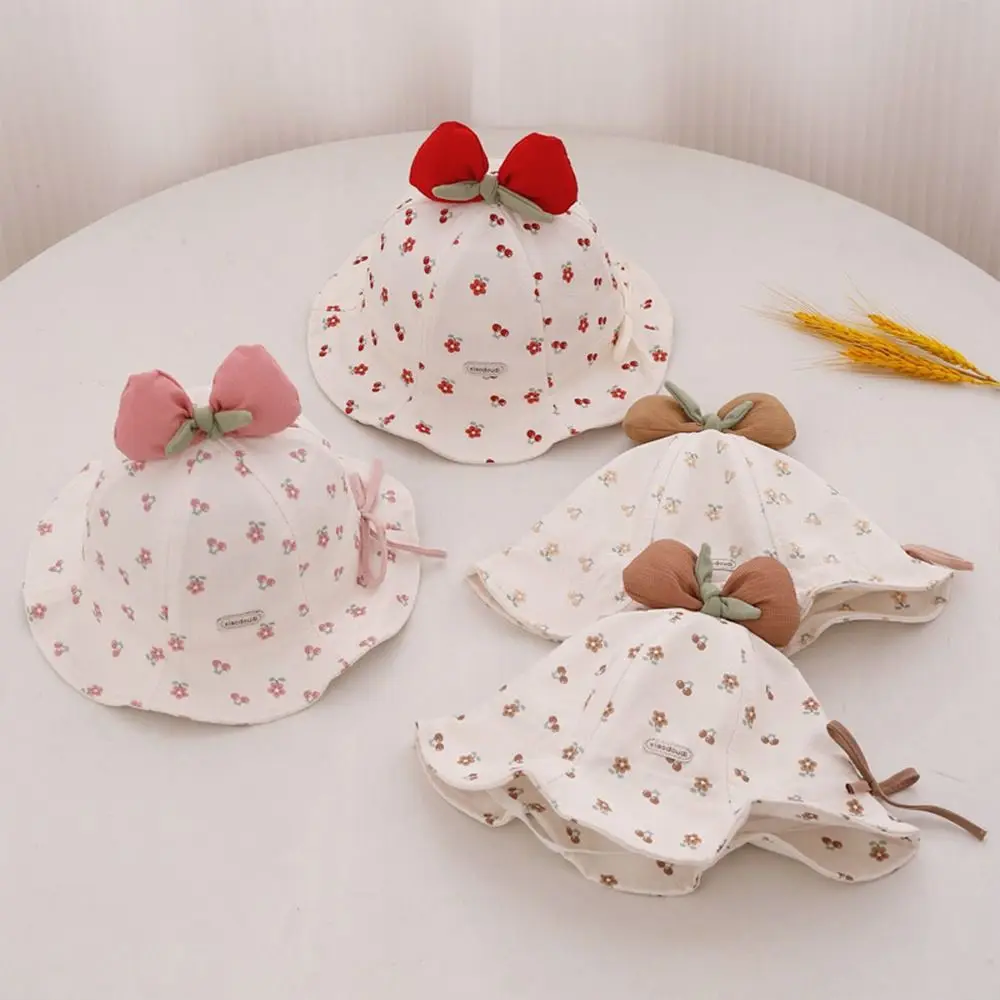 

Cute Adjustable Baby Sun Hat Bowknot UV Protection Infant Cap Summer Sun Shade Kids Bucket Hat