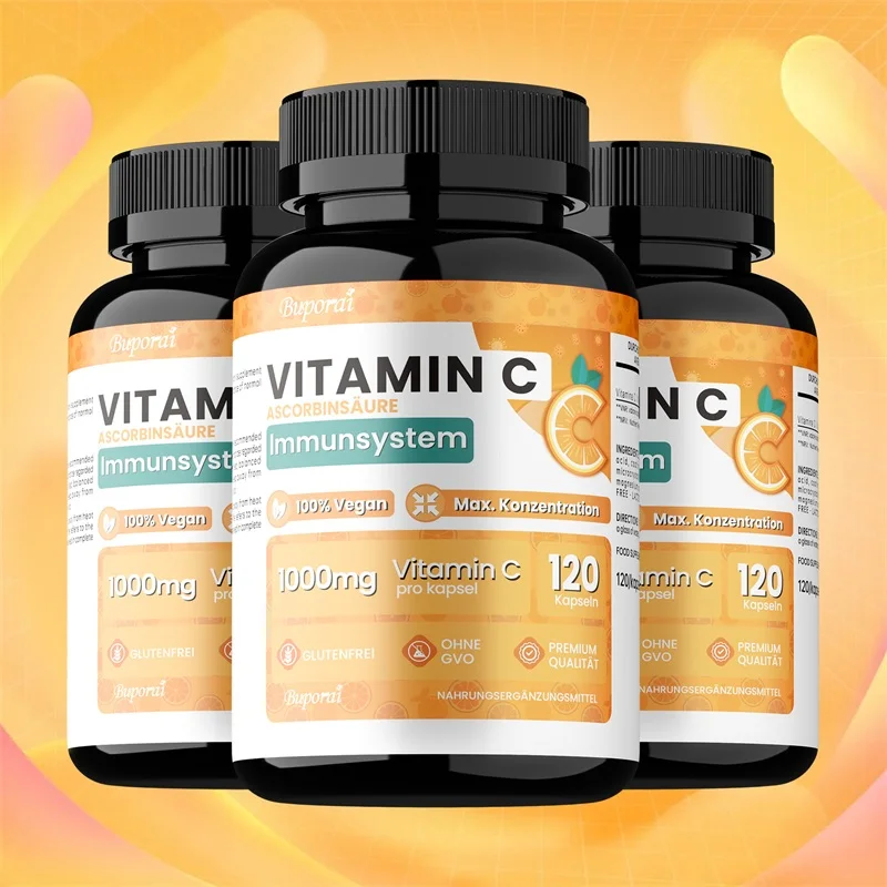 Vitamin C Promotes Collagen Production - 1000 Mg, Promote Skin, Hair, Nails and Immune Health, Dietary Supplements