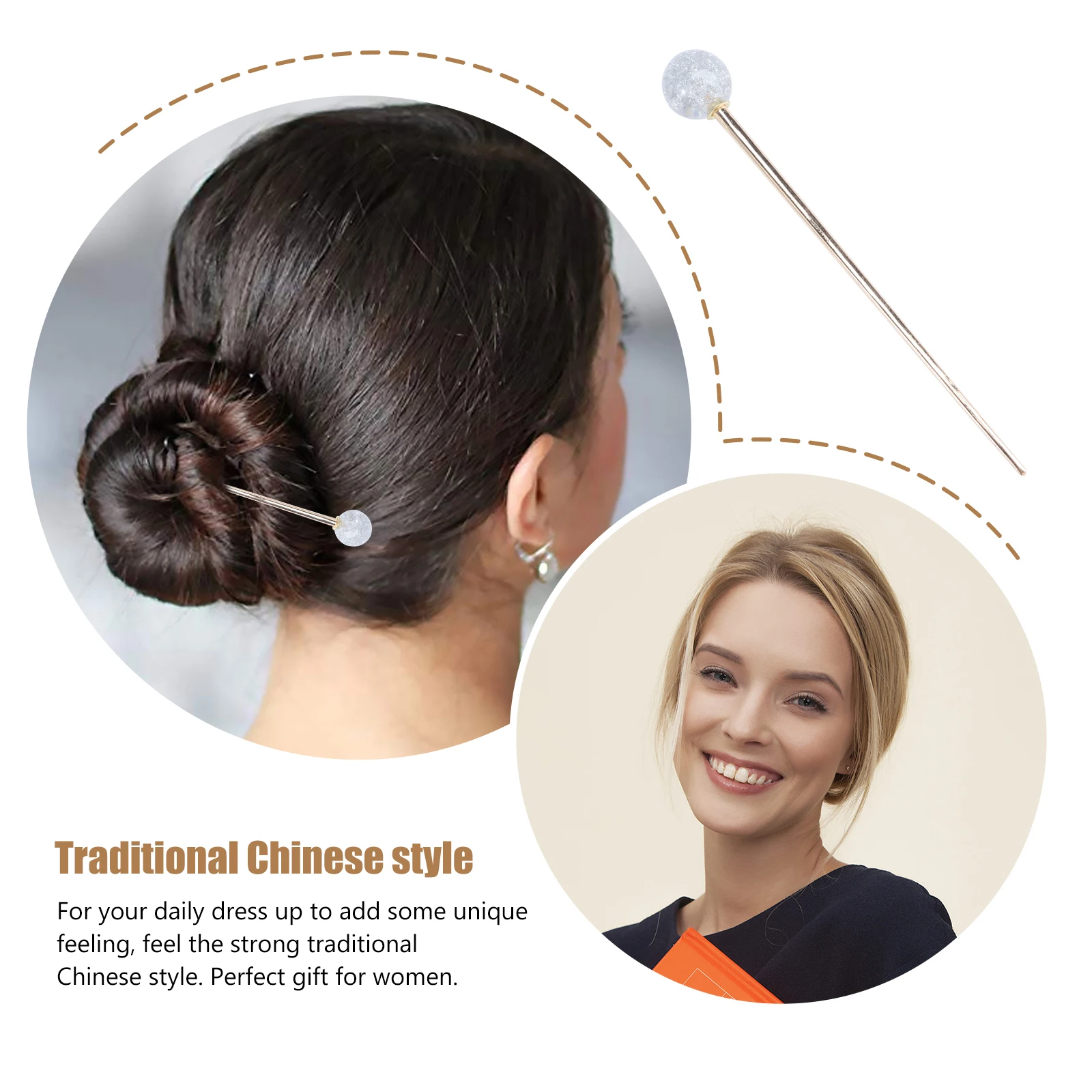 

Retro Hairpin Accessories Women Lollipop Decorative Silver Clips for Updo Bun Hairstyles Vintage Fashion Traditional Chinese