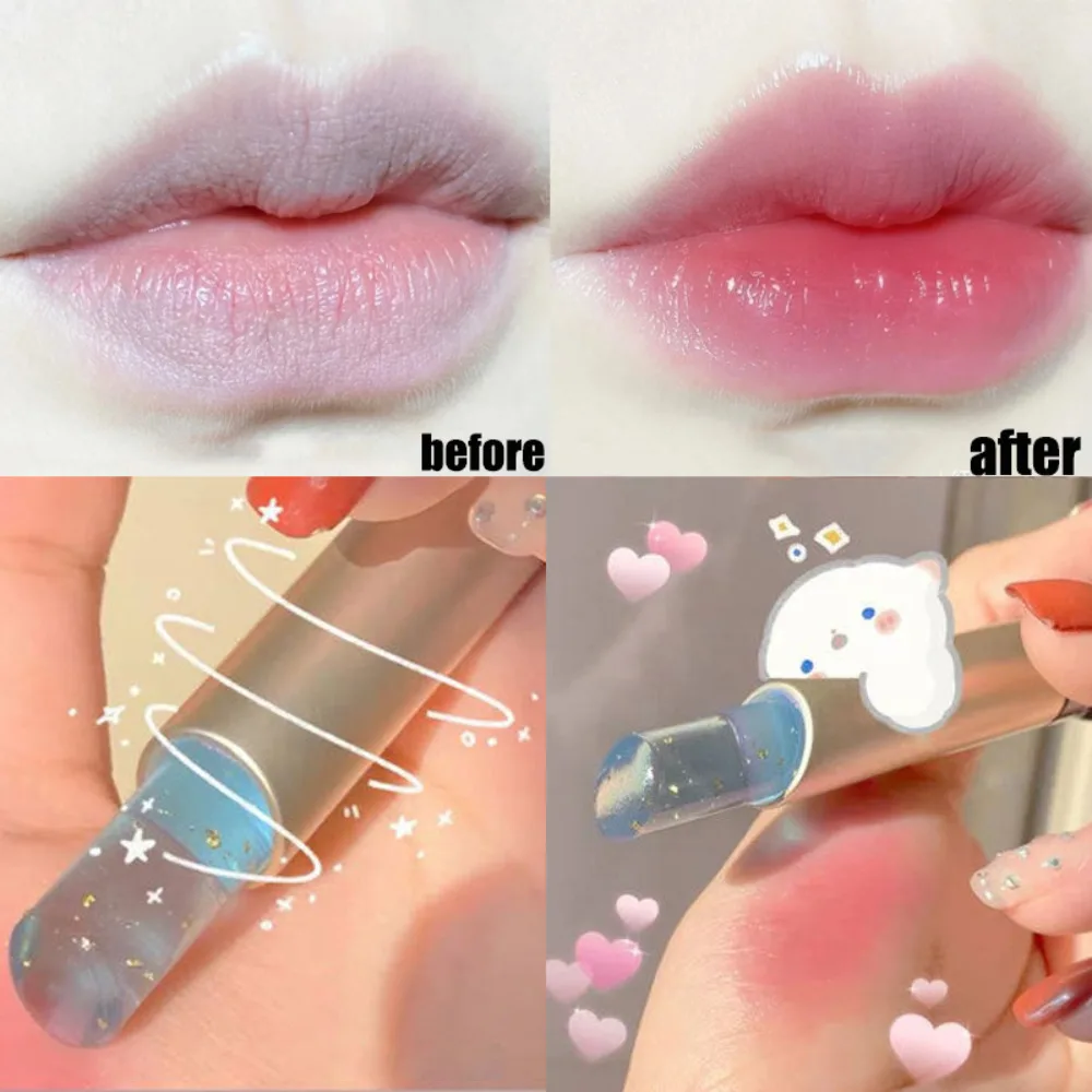 Blattgold Lippen balsam mit Temperatur änderungen dauerhaft feuchtigkeit spendend verblassen Lippen muster Lippen farbe Lippen basis Lippenstift ändern Lippen Make-up