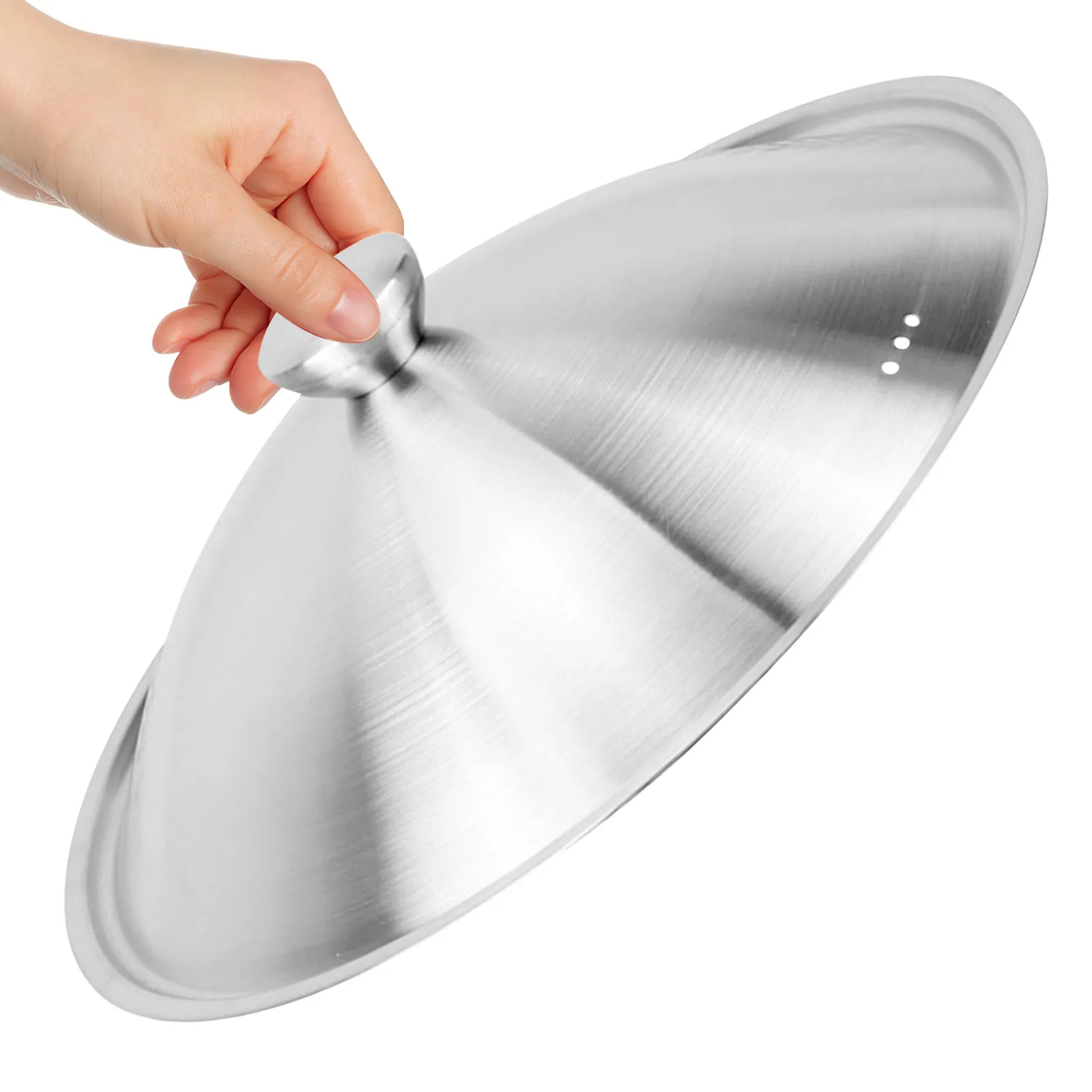 

Universal Stainless Steel Pot Lid Heavy Duty Metal Pan Cover for Soup Pots Woks Frying Pans Stockpots Spill Proof Kitchen Lid
