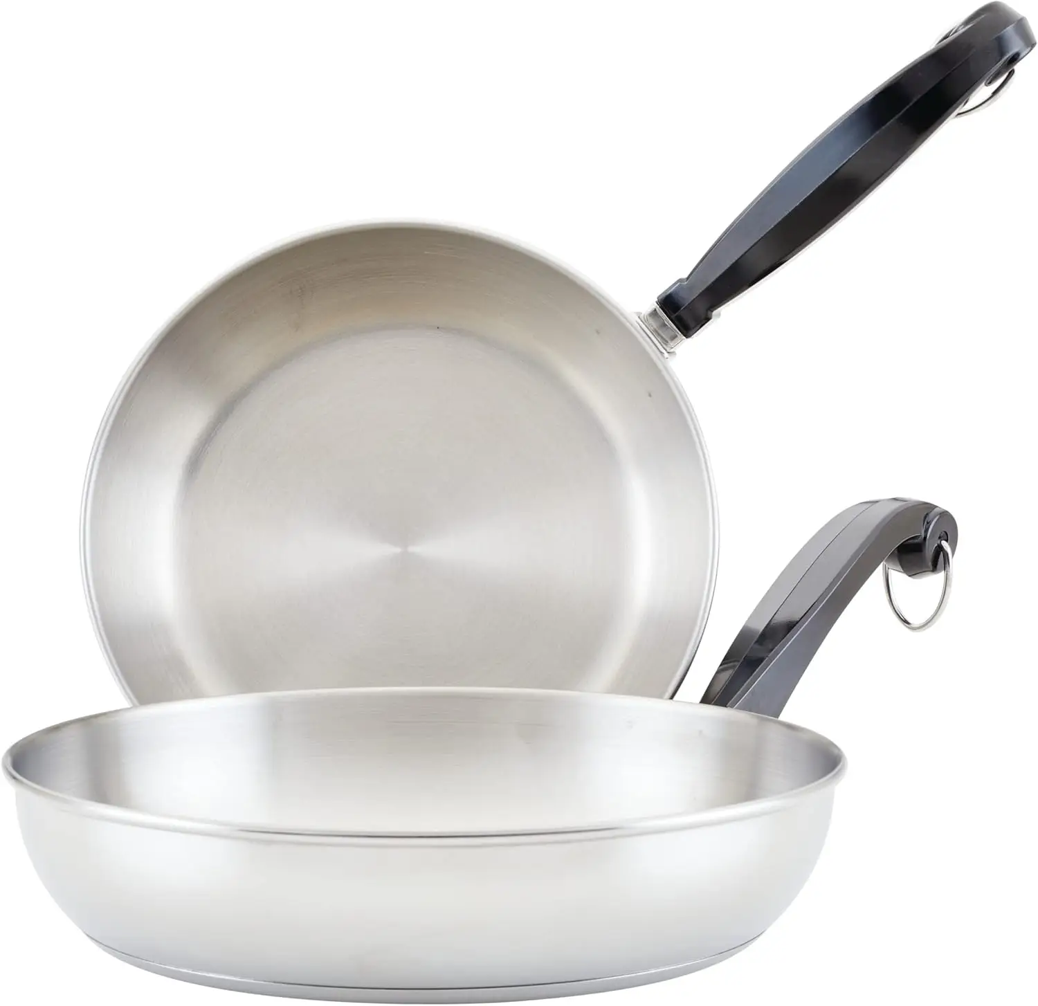 

Набор сковородок из нержавеющей стали — 8,25 и 10 дюймов, серебро | Антипригарный, безопасный для духовки, можно мыть в посудомоечной машине | Идеально подходит для домашней кухни