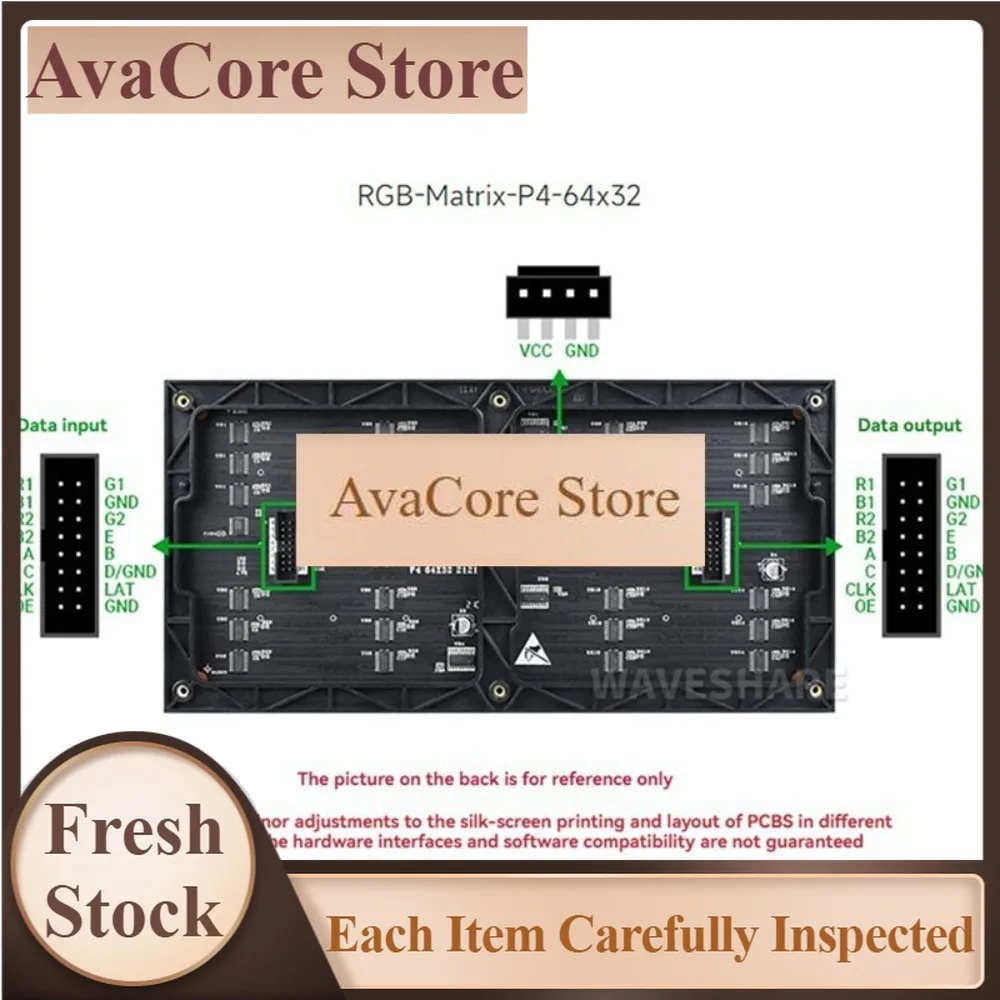 AvaCoreP4 LED Screen Panel Module 1/16 Scan Full Color P4 LED Matrix Display 256X128mm 64X32 Pixels