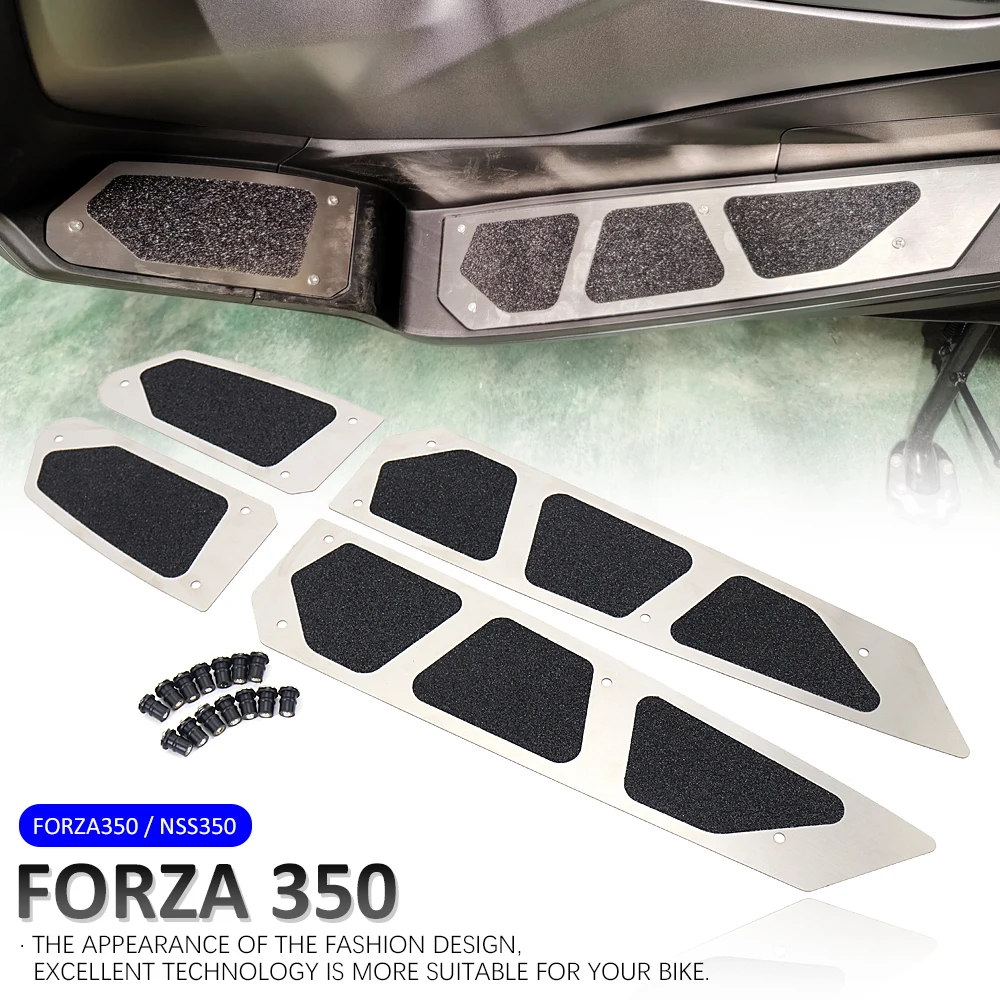 

New 1 set Motorcycle Stainless steel forza350 footrests forza foot pad foot rest footpads mats plate For Honda Forza 350 NSS350