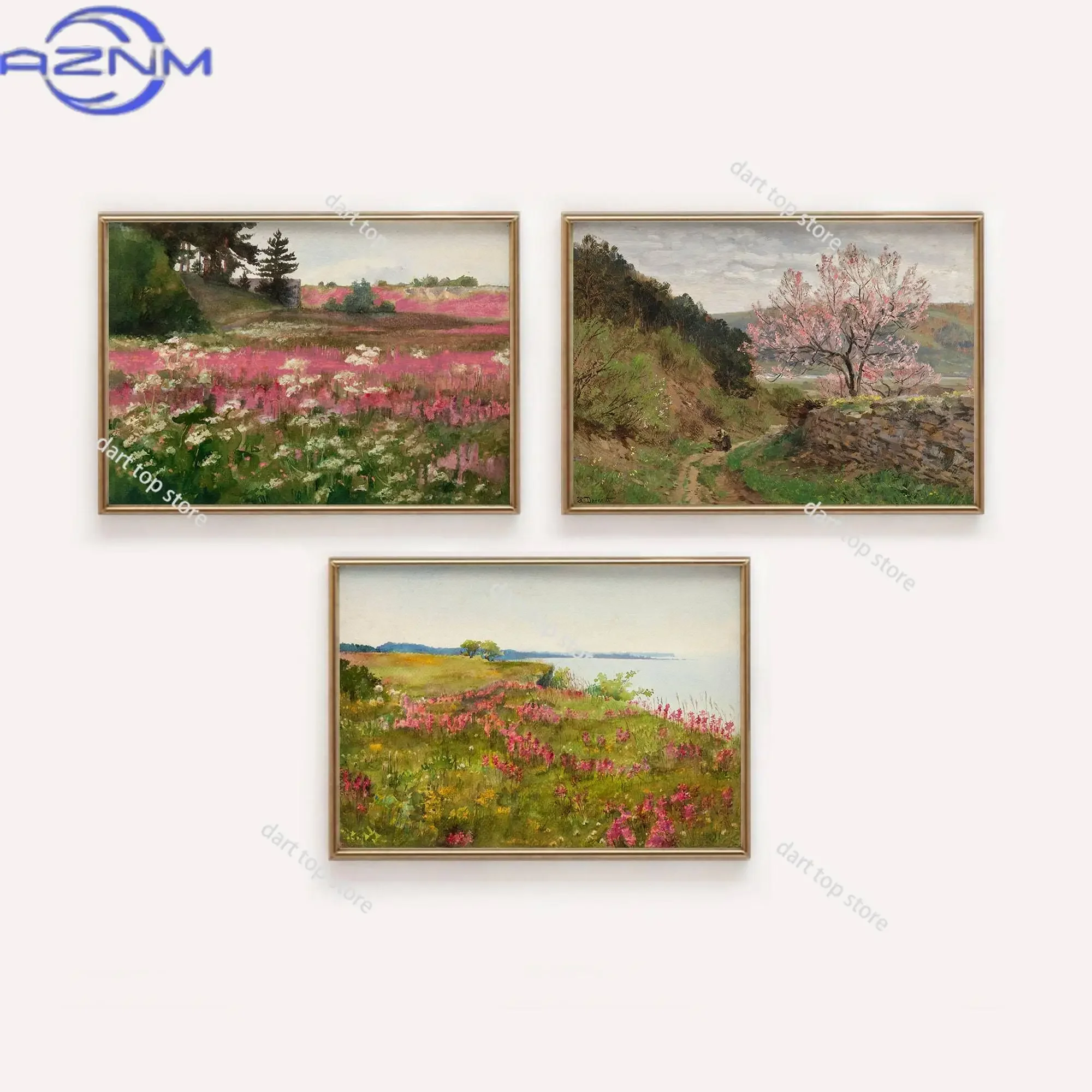 Cottage Gallery Wall Art Vintage Eclectic Prints Canvas Poster Prints Home Bedroom Living Room Decoration Spring Summer Gifts