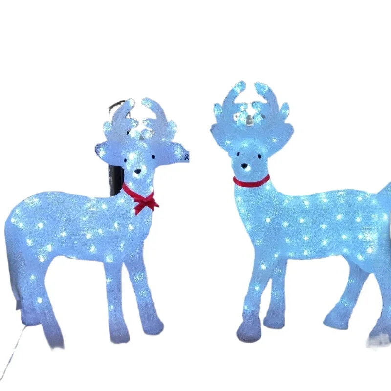 

Christmas glowing acrylic deer pulling cart Christmas
