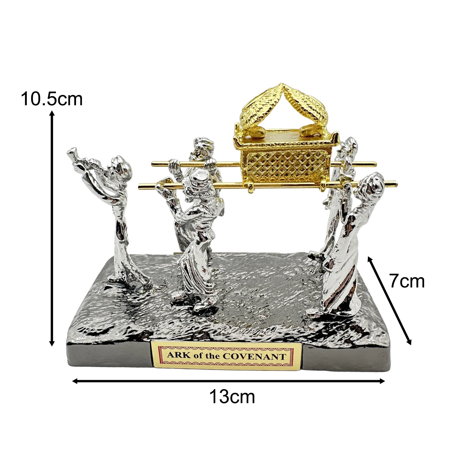 Metallo Holy Ark of The Covenant scultura robusta multiuso in miniatura Covenant Statue Sculpture Tabletop Decor