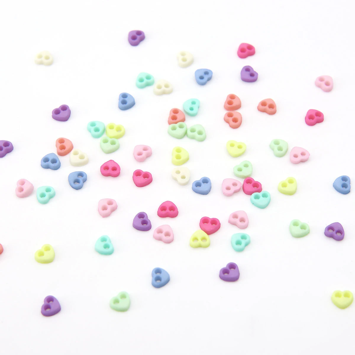 50-200 pz 4mm resina cuore Mini bottoni cucito 2 fori minuscola bambola vestiti pulsante per fai da te cartone animato artigianato indumento Scrapbooking