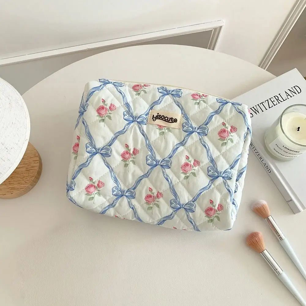 New Large Capacity Bow Makeup Bag Portable Wear-resistant Cosmetics Storage Bag Durable Multi-function Wash Bag Travel
