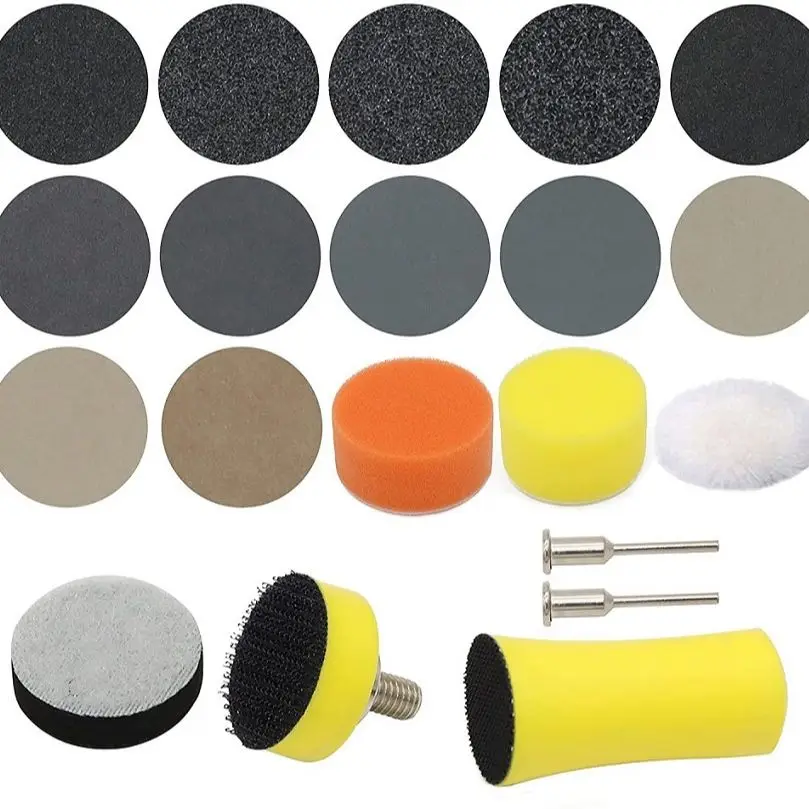 

317 Pcs 1 Inch Sanding Discs Wet Dry with 1/4" Shank Backing Plate Foam Buffing Pad Assorted Grit for Wood Metal Mirror Jewelry