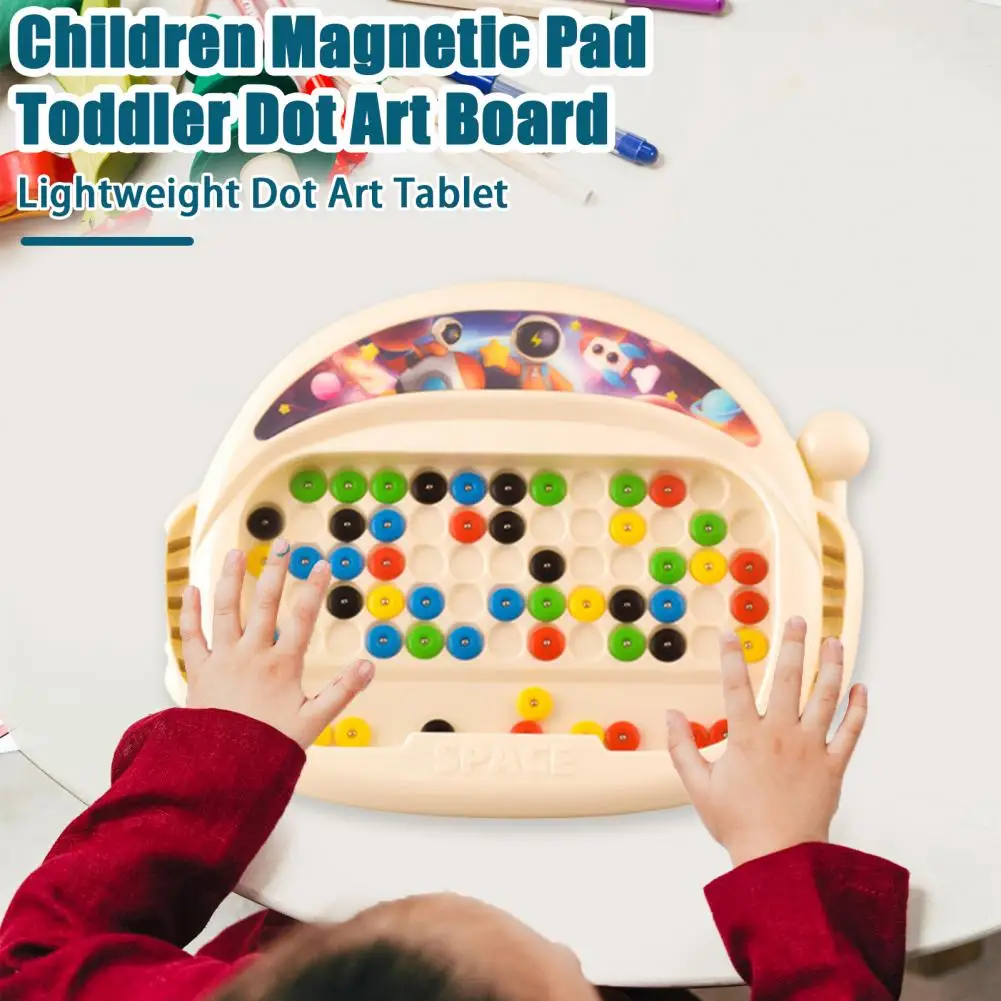 1 Set Magnetic Drawing Board with 50 Colorful Beads Colorful Magnetic Drawing Board Set for Kids Educational Doodle Pad Toy