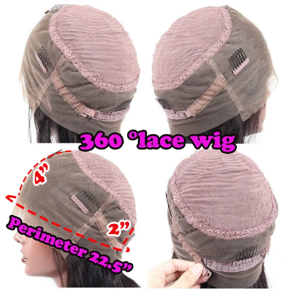 Haarwerken zonder lijm, volledig kantwerk, natuurlijk golvend donkerbruin mensenhaar, HD kant 13x6/360 pruiken met natuurlijke haarlijn, 5x5 zijden basis closure pruik