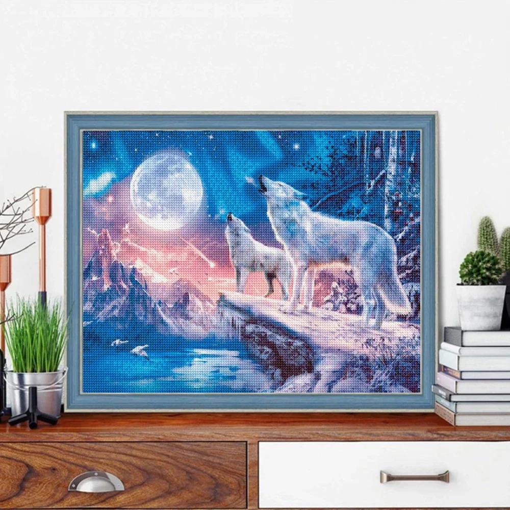 5D DIY Diamond Painting Animal Series Horse Elephant Wolf Embroidery Full Diamond Mosaic Cartoon Cross Stitch Home Decoration