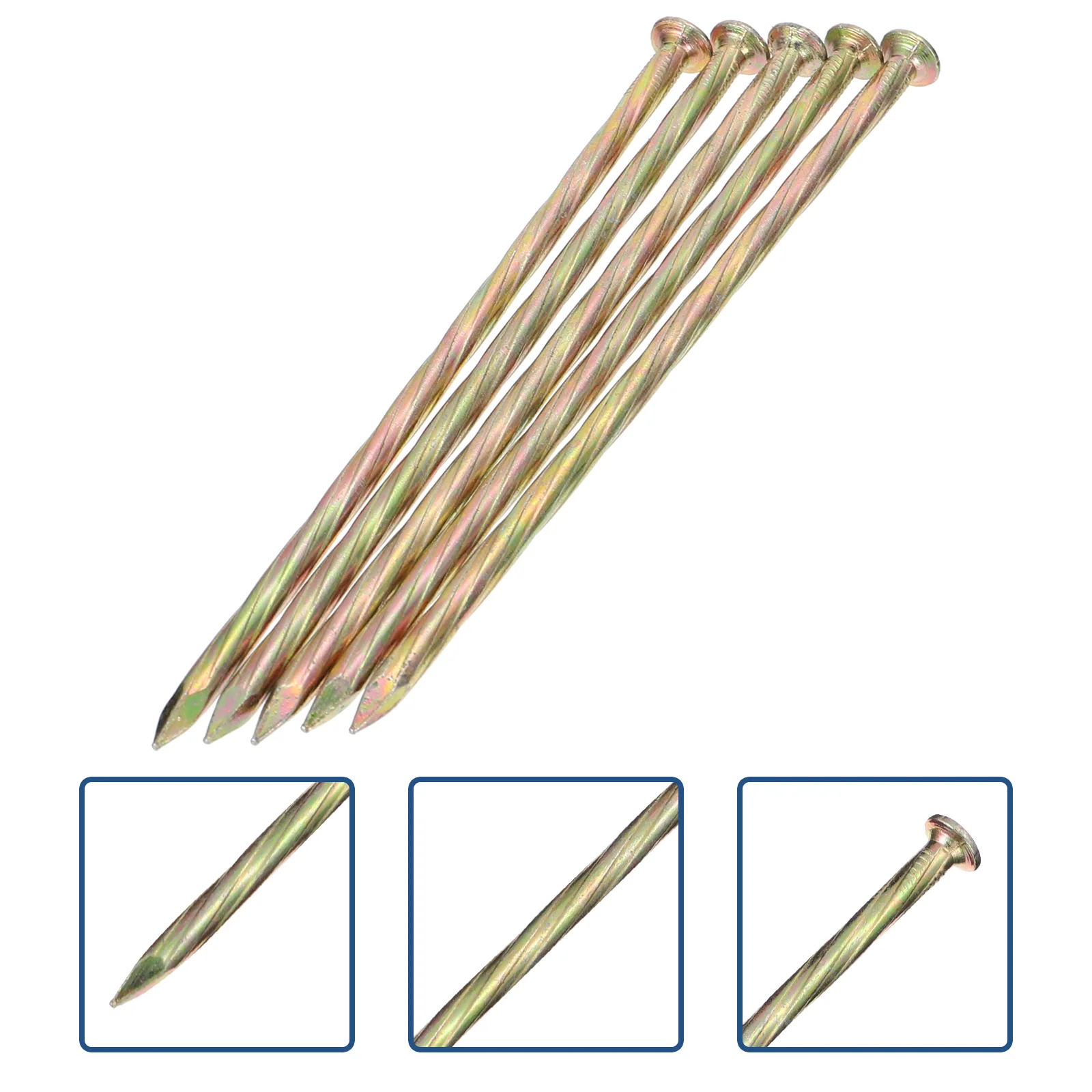 

20 PCS Spiral Landscape Edging Anchor Lawn Stakes Twist Screw Deck Nail Spike for Barriers