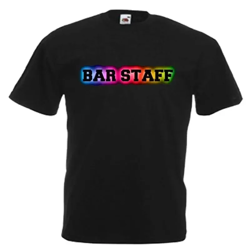 Bar Staff Adults Mens T Shirt 12 Colours Size S 3XL