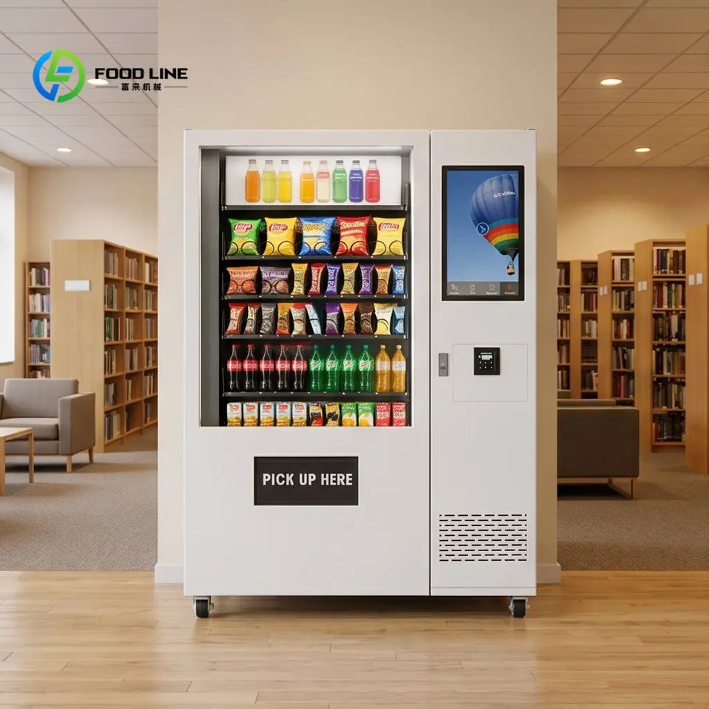 OEM Smart Fridge Card Reader Touch Screen Drink Snack Vending Machine Custom Software Customizable