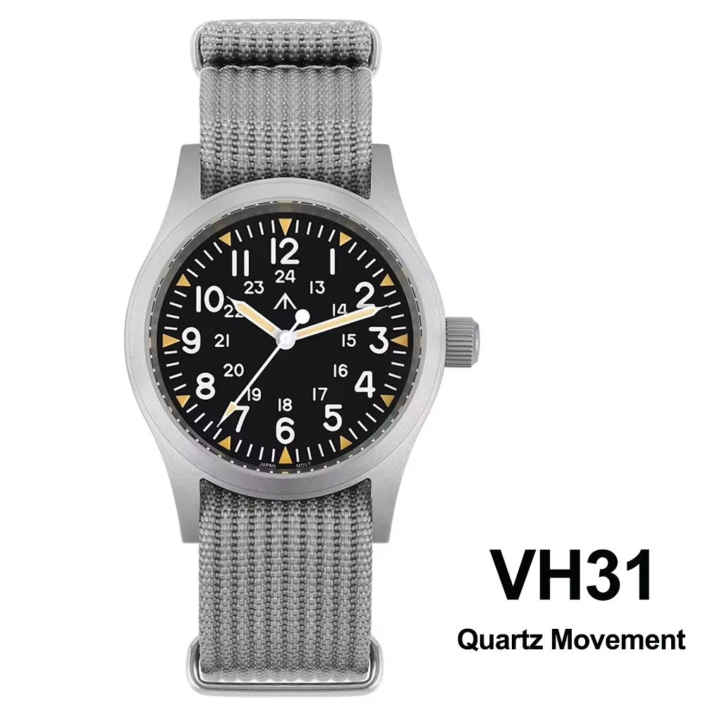 Militado ML05 38 ミリメートルミリタリーフィールドウォッチ VH31 