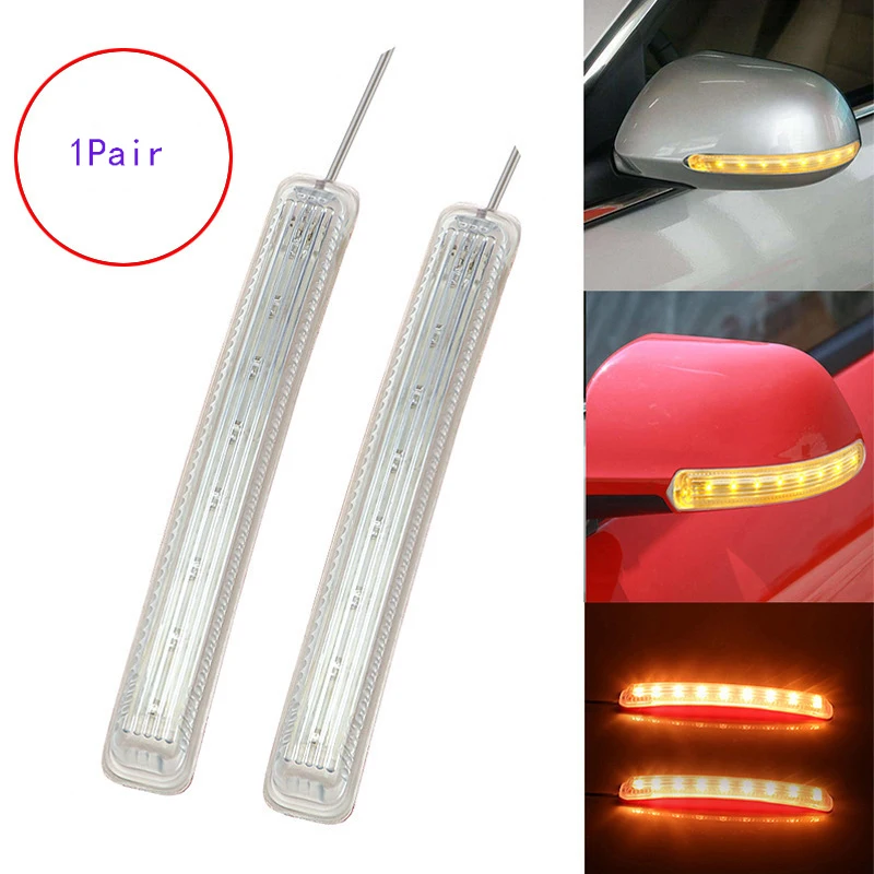 

2Pcs Universal Soft Amber 9 SMD12V LED Car Rearview Mirror Indicator Lamp Light