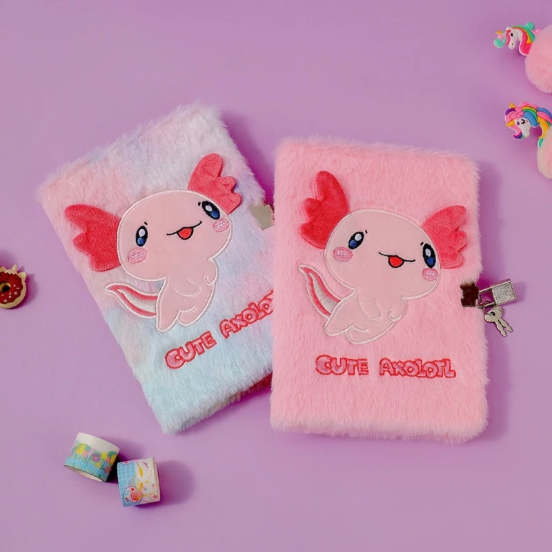  Plush Diary Notebook with Lock Portable Lockable Travel Journal for Student Girl