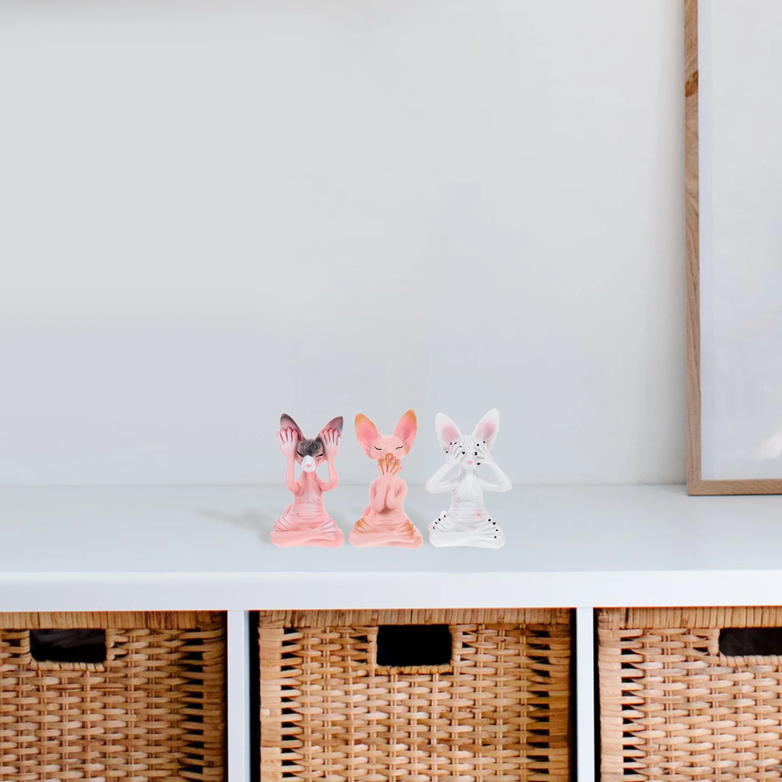 

3Pcs Cute Cat Decor Resin Craft Mini Statue for Desk Home Office Indoor Space Zen Garden Theme Calming Whimsy Decoration