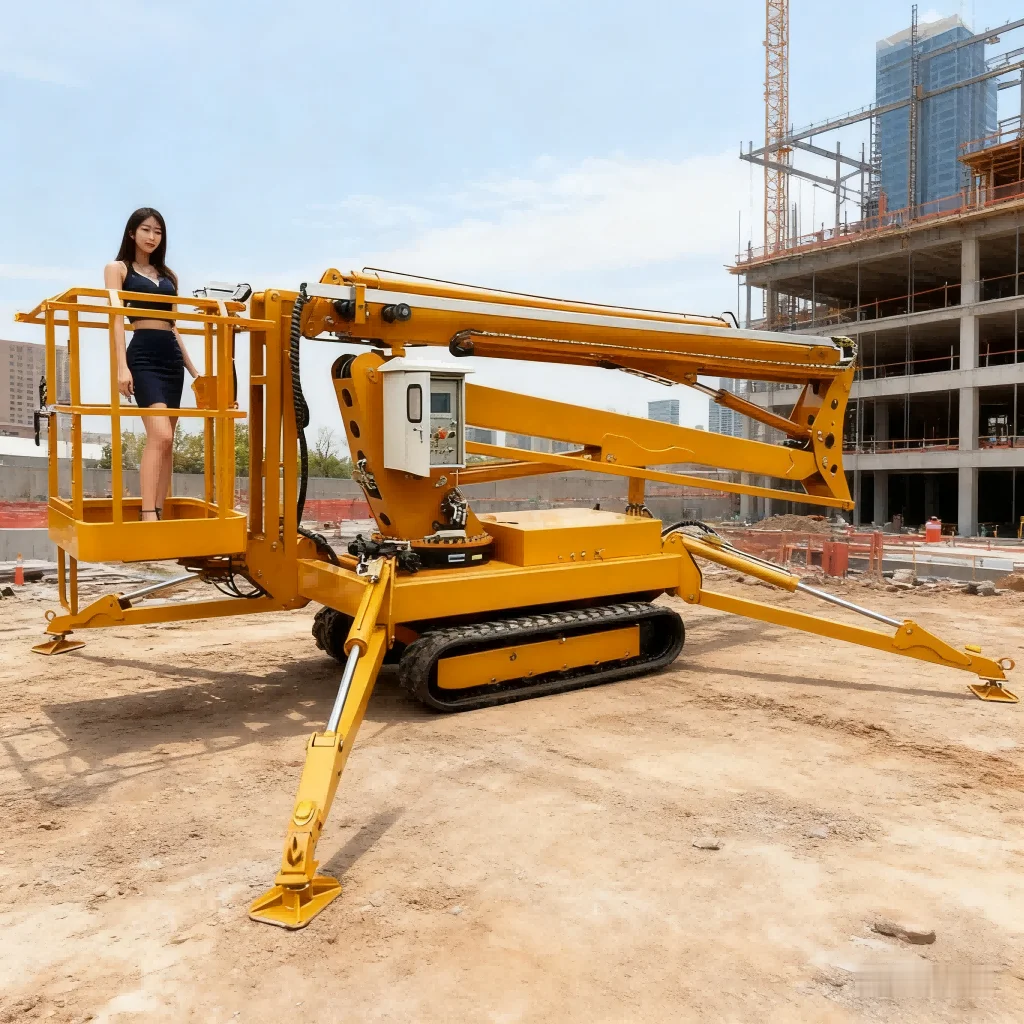 New 10M-16M Hydraulic Articulated Track Spider Lift Man-Elevating Boom Elevator For Aerial Work Cable Sling Type 380V Voltage