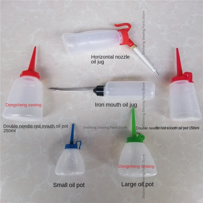 10PCS Sewing Machine Oil Pot Plastic Oil Kettle 60ml 120ml 150ml 180ml 250ml Red Mouth Oil Pot Iron Mouth Curved Mouth Oil Pot