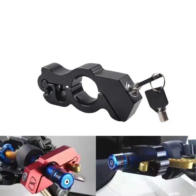 Motorcycle Handlebar Lock Handle Solid Lock Imitating Steal Lock Pull Rod ATV Dirt Street Bikes Anti Theft Handlebar Brake