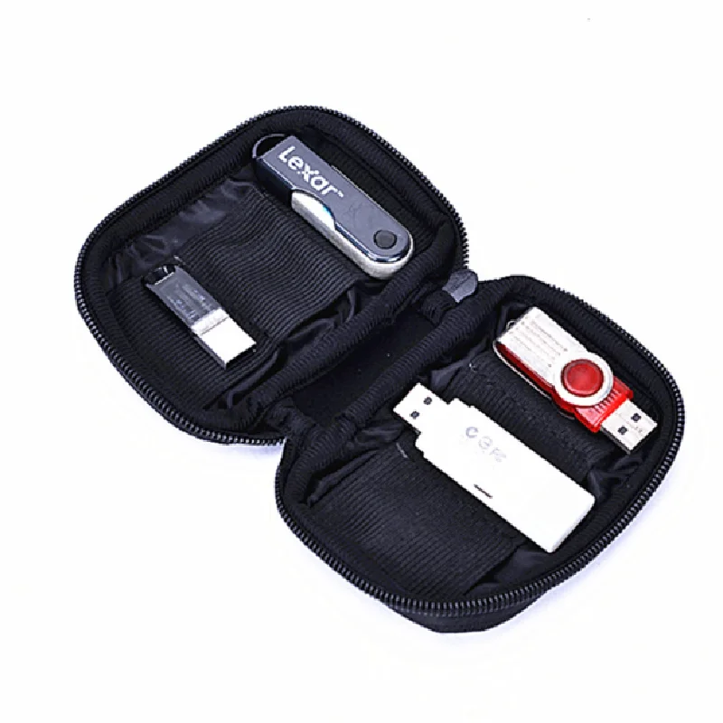 Langlebige tragbare USB-Hülle Reiß verschluss Flash-Laufwerke u Disk Bag Halter Schutz Reise staub dicht stoßfest Speicher Organizer